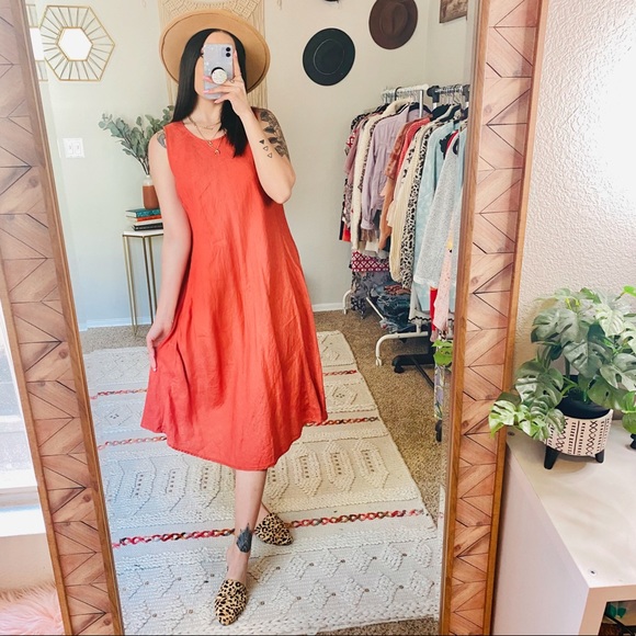 Magaschoni Linen Sleeveless Terracotta 